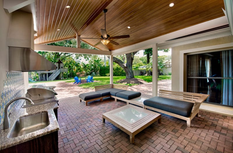 Outdoor Kitchen Remodel And Covered Patio Addition Fort Myers FL Outdoor Living Space 800x524 