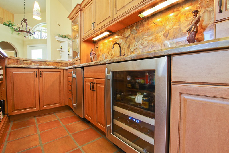 Wine fridge in kitchen remodel by Progressive Design Build