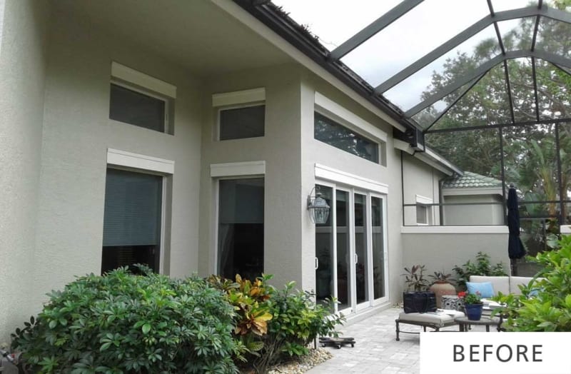 Outdoor Area Before remodel in bonita bay