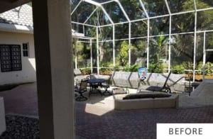 Before image of bonita bay outdoor pool space remodel