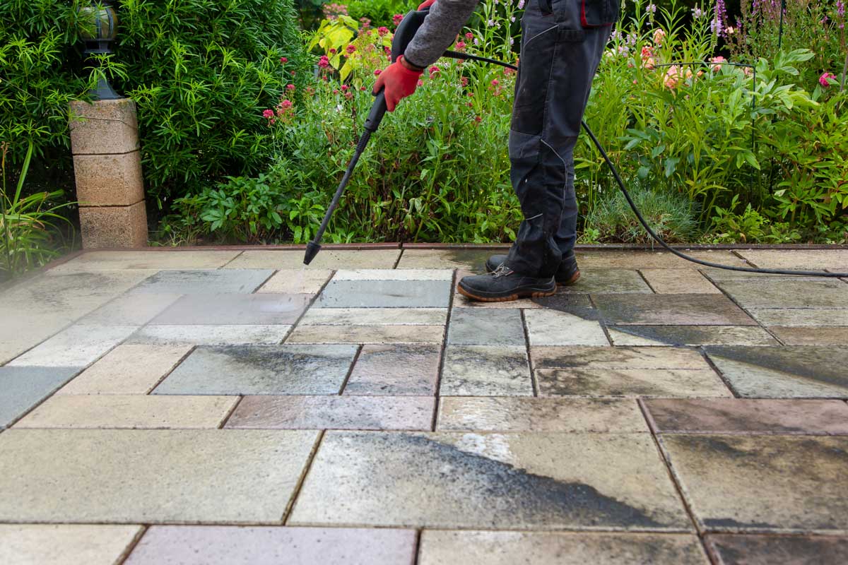 Power wash pavers