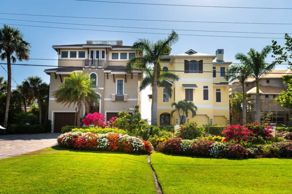 Colorful homes in Bonita Springs, FL