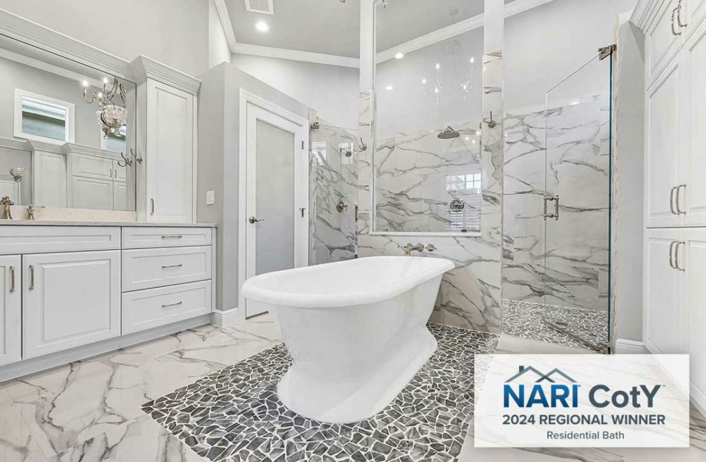 White Primary Bathroom Remodel in Bonita Springs, FL