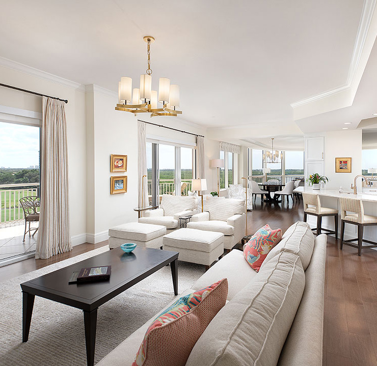 Whole condo remodel great room Bonita Bay.