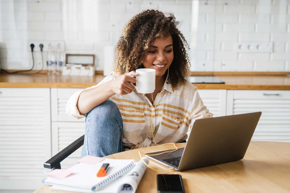 Woman reviewing portfolio