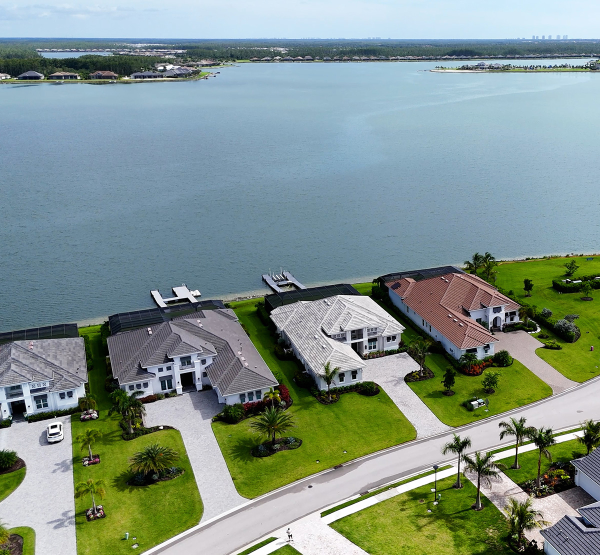 Aerial drone photo of luxury houses in Southwest Florida. Aerial drone photo of luxury houses in Southwest Florida.