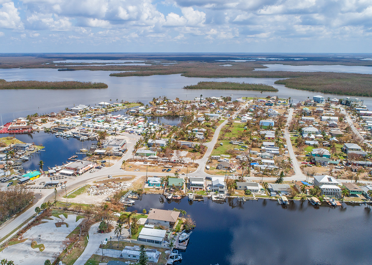 Aerial images of post hurricane Irma damage over Goodland, Florida Aerial images of post hurricane Irma damage over Goodland, Florida