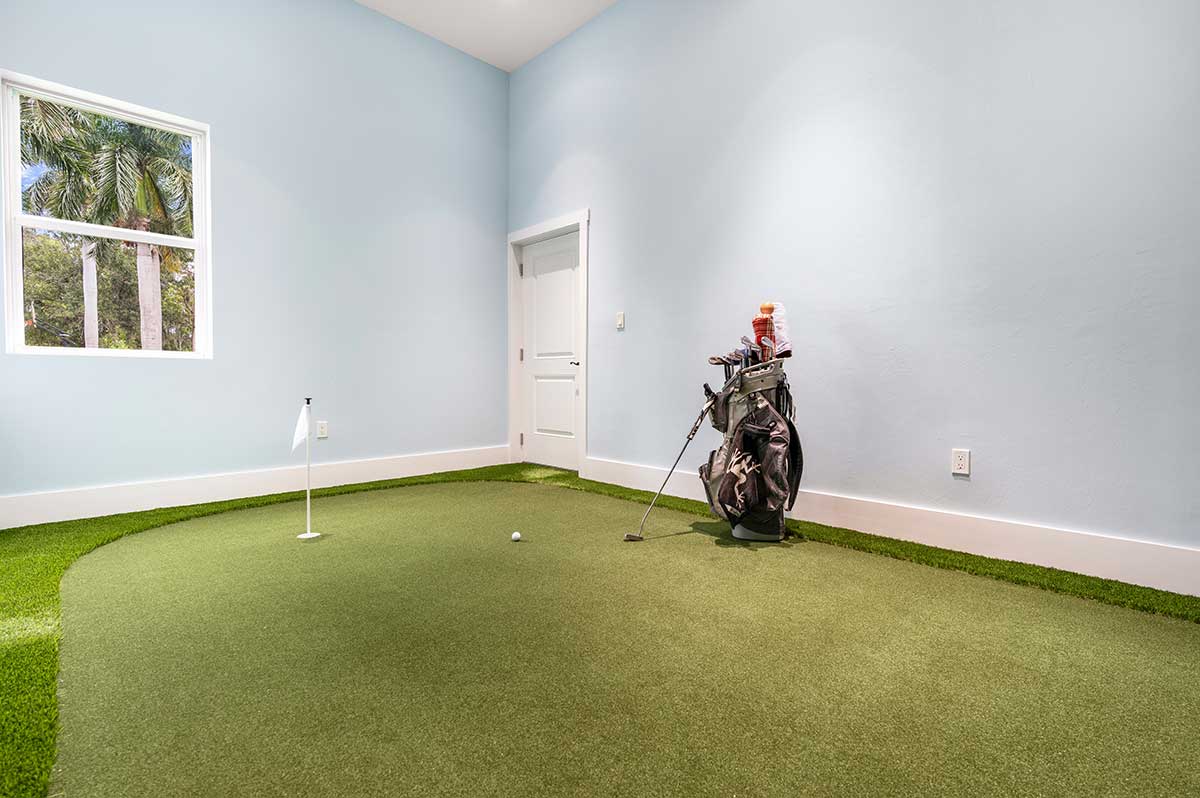 garage-addition-fort-myers-fl-interior-putting-green